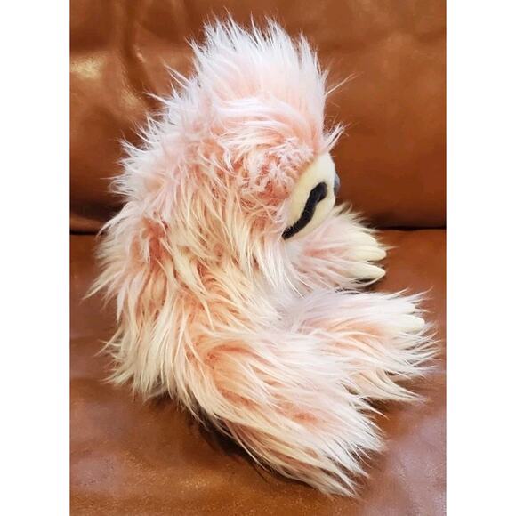 14 Inch Aurora Purely Luxe Fuzzy Pink Sloth Stuffed Animal Plush Toy With Claws - Picture 4 of 12
